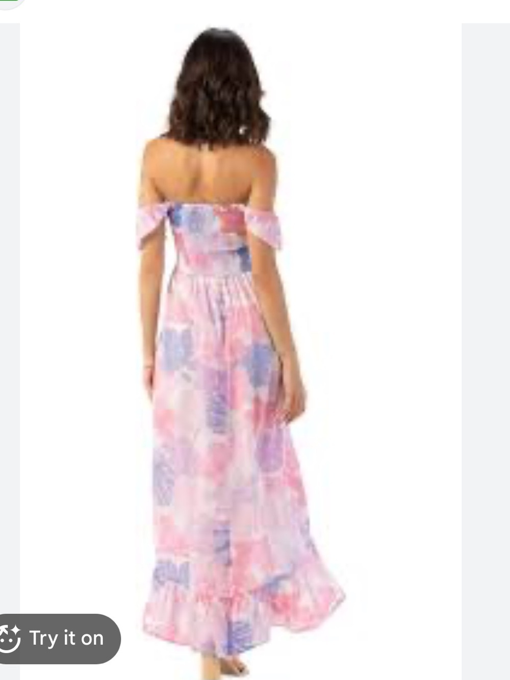 Tiare Hawaii Pink & Yellow Floral Maxi Dress with Ruffle Straps one size M